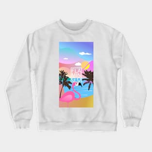 Flamingo Summer night Crewneck Sweatshirt